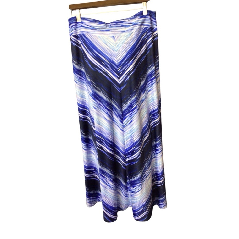 JohnPaulRichard Asymmetrical Blue and White Maxi Skirt size L - Picture 2 of 4